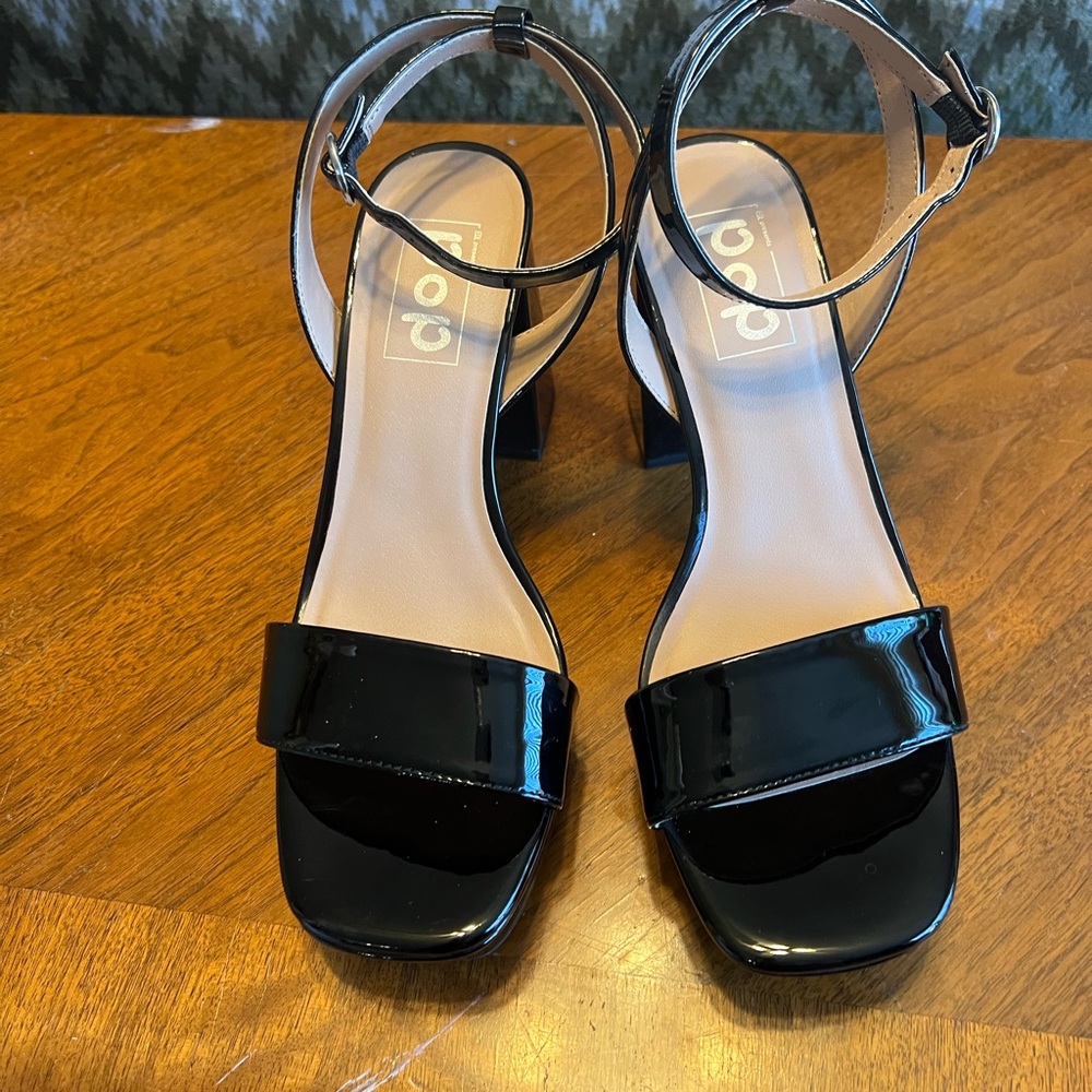Black Patent Leather Women's Sandals